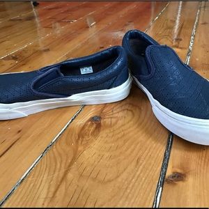 Slip On Blue Leather Vans